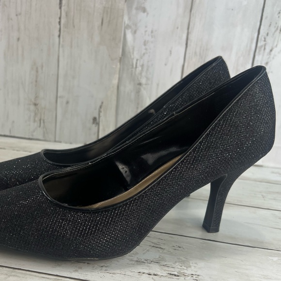 Fioni Night Womens 145282 Black Glittered Pointed Toe Slip On Size 9 Heels - Picture 8 of 14
